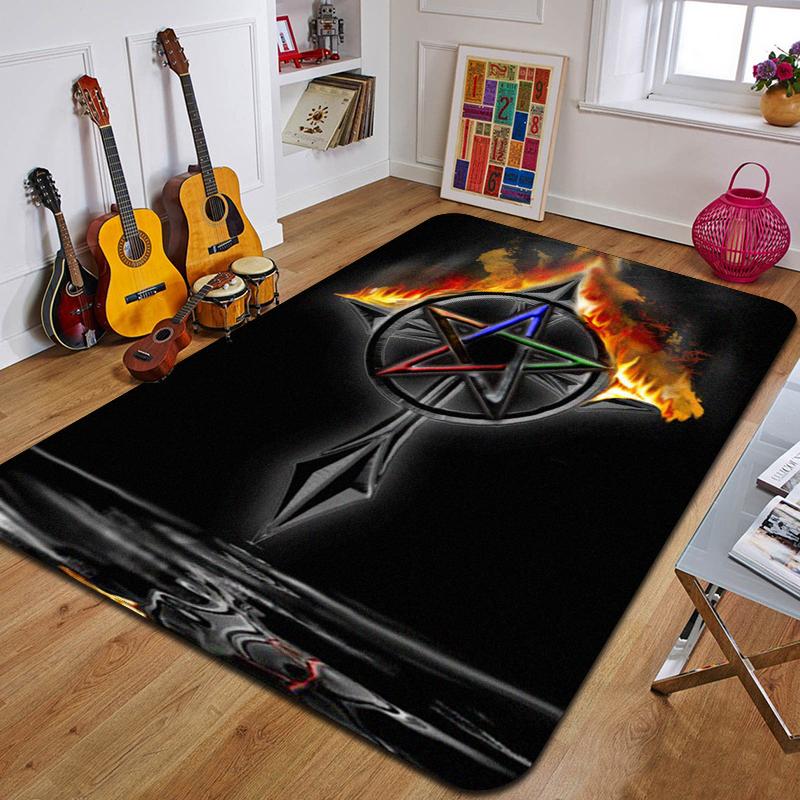 P-Pentagram Printed Carpet Fashion Yoga Mat Non-Slip Carpet Bedroom Decoration Outdoor Carpet Bedroom Birthday Gift