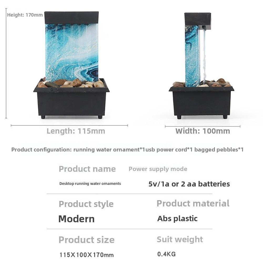 Circulating Water Flow Chinese Fengshui Waterfalls ABS Waterfall Decoration  Office Ornaments