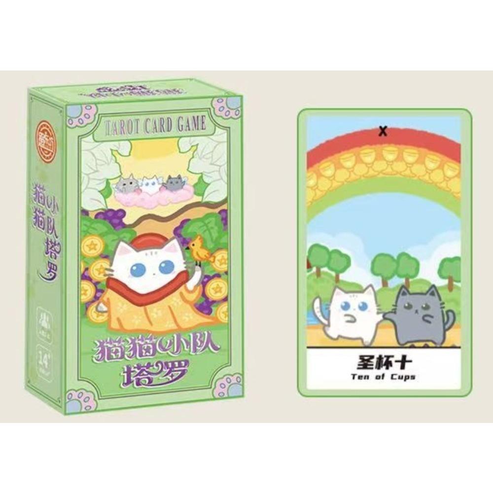 Süßes Katzen-Team Tarotkarten – 78-Karten-Deck mit entzückenden Kätzchen-Illustrationen Premium 300g Karton 10,3*6cm