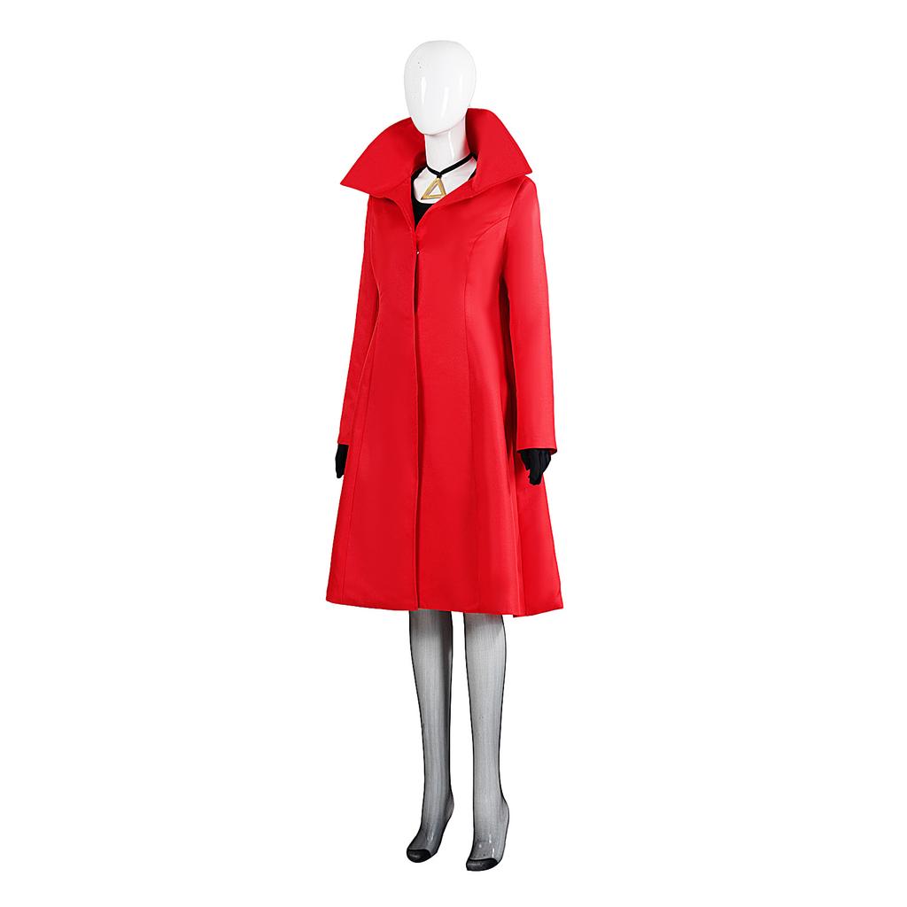 Christmas Coat Where On Earth Is Carmen Sandiego? Red Trench Coat Cosplay Costume, Cross-border Halloween Party Cosplay Outfit