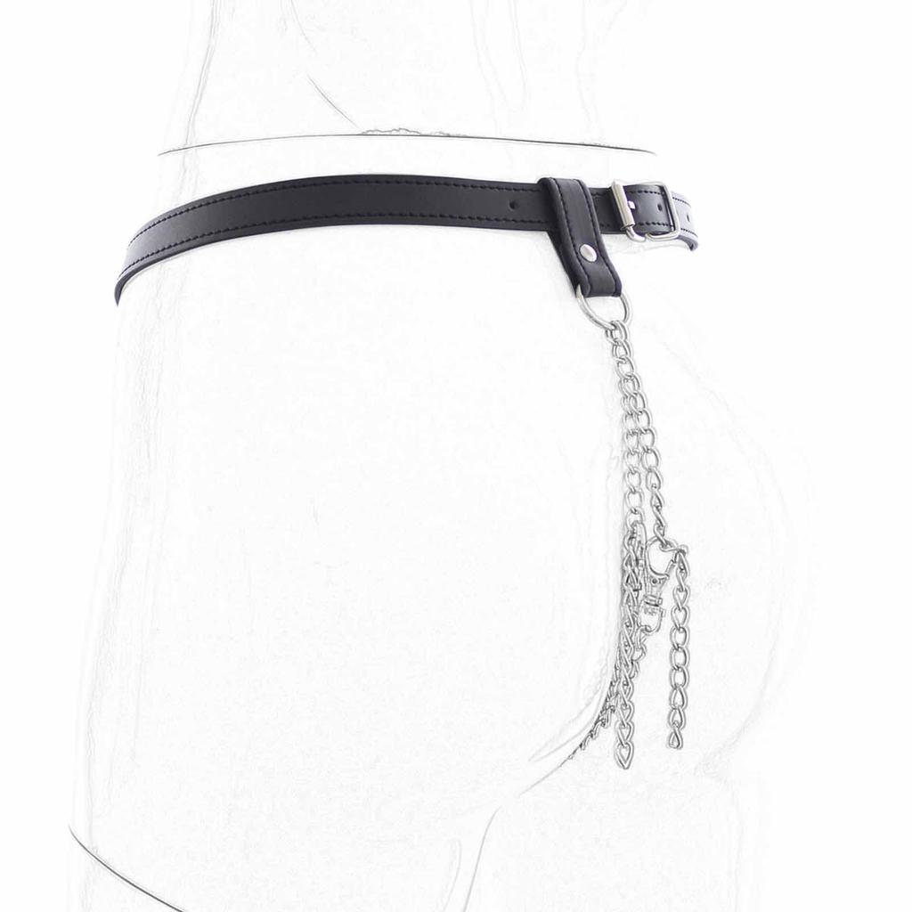 Chastity Belt for Women with Goods for Clitoris Training SM Chastity Adult SM Bondage Restraint Sexy Underwear for Slave Adjustable Chain, Women,