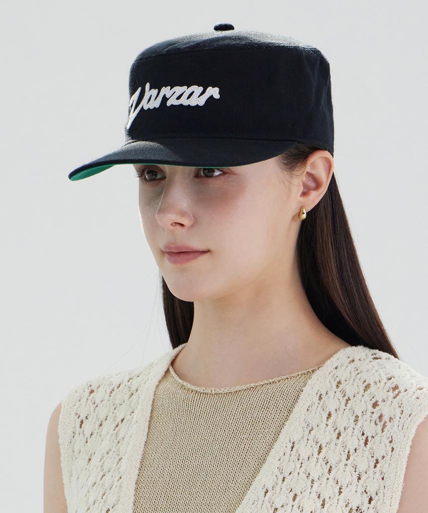 Bajal New Wave Applique Pillbox Cap Black