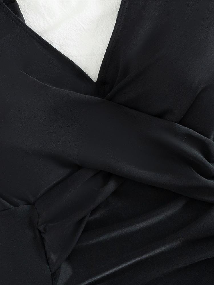 Plus Size One Piece Swimsuit Ruched Cross Slim Fit Tight Sexy Swimwear Women Fashion Beach Vacation Elegant Bathing Suit