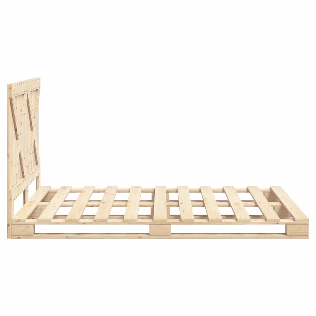 Solid Wood Bed with Headboard 140 x 200 cm Pine