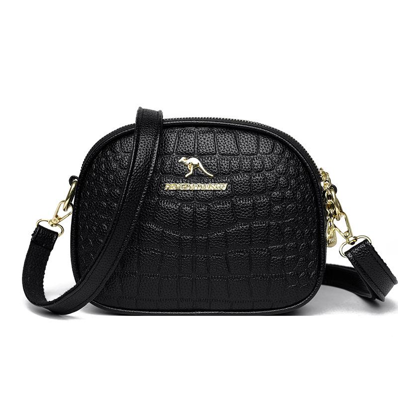 

Women s bag simple and fashionable small round bag spring and summer shoulder bag lightweight mobile phone bag чёрный