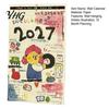 Academic Year Planner 2027 Hand Drawn Wall Calendar, Hand-Painted Graffiti Illustrations 12 Monthly Hanging Planner, Jan-Dec Calendar for Home Office
