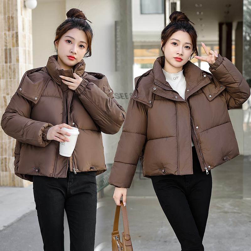Down Cotton-padded Women's Winter Fashion Slim-fitting Hooded Short Cotton-padded Jacket