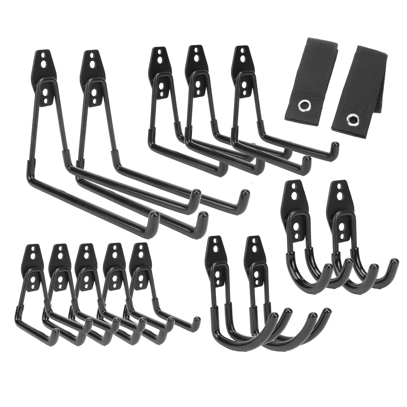 16 шт. Гаражный крюк Сверхпрочный железный крюк для хранения с противоскользящим покрытием для подвешивания лестницы, садовых инструментов
