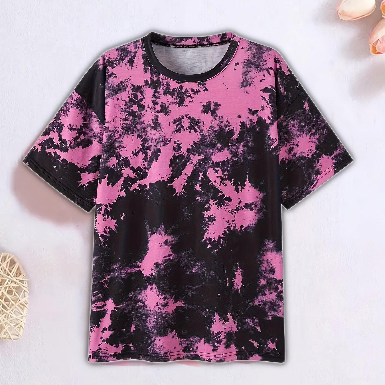 

Дитячий одяг Футболка для дівчинки з коротким рукавом 3D Tie-Dye Print Дитячий літній одяг Повсякденний мультяшний одяг з круглим вирізом Дитячий одяг Топи 100