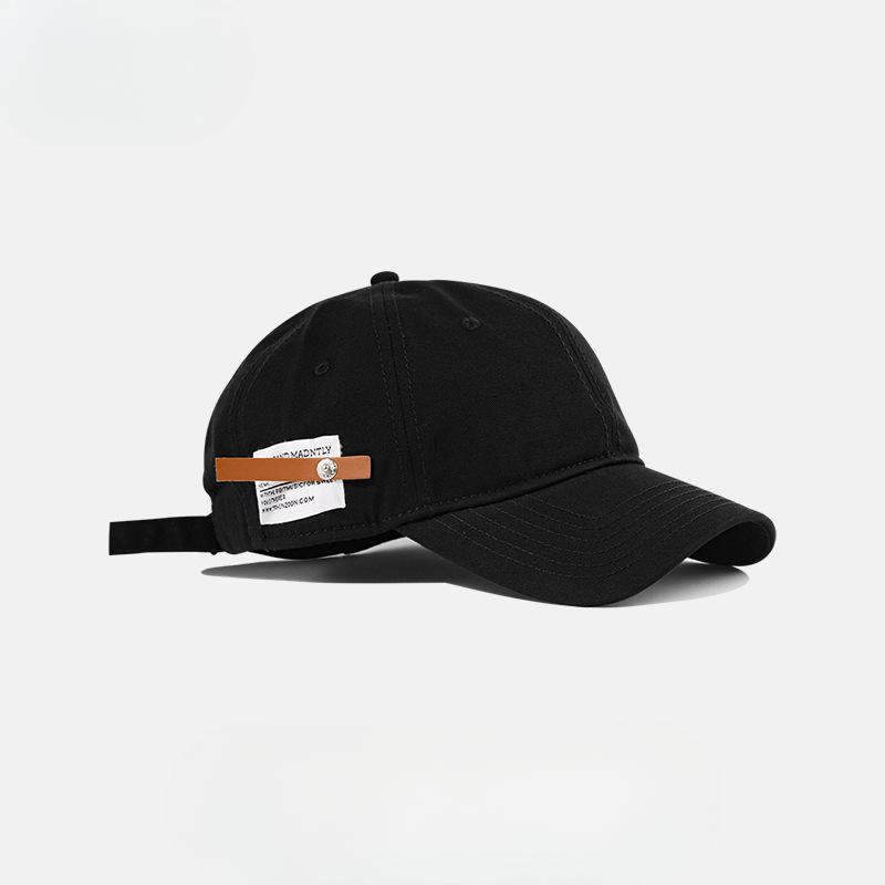 Retro Versatile English Small Leather Baseball Cap Women Casual Versatile Baseball Cap Men Soft Top Cuckold Simple
