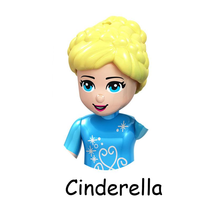 Non-Toxic Fairy Tale Princess Children Belle Beast Cinderalla Anna Olivia Model Figure Blocks Construction Building Bricks Toys For Children