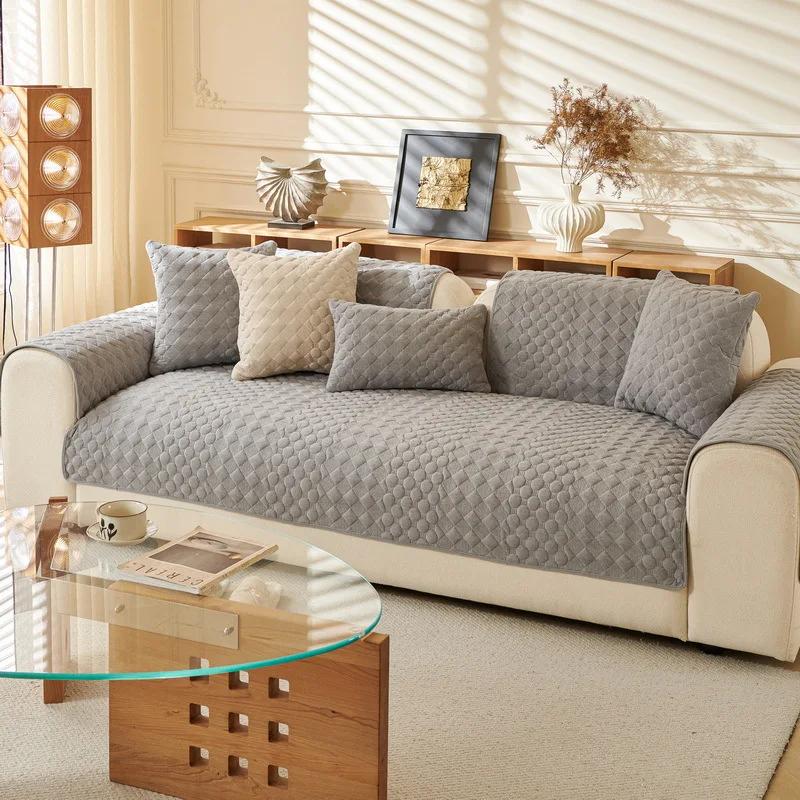 

Зимние супер мягкие бархатные плюшевые чехлы для дивана SofaTowel короткие плюшевые нескользящие секционные чехлы для дивана для гостиной толстые чехлы для дивана L-образной формы 70x70