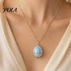 Stylish Birth Flower Pendant Openable Oval Necklace, Dainty January To December Jewelry Month Birthday Gift for Mom Wife Girlfriend Necklace