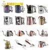 Creative Barista Coffee Tamper Keychain Coffee Machine Handle Moka Pitcher Keyring Portable Coffeeware Espresso Accessories Gift