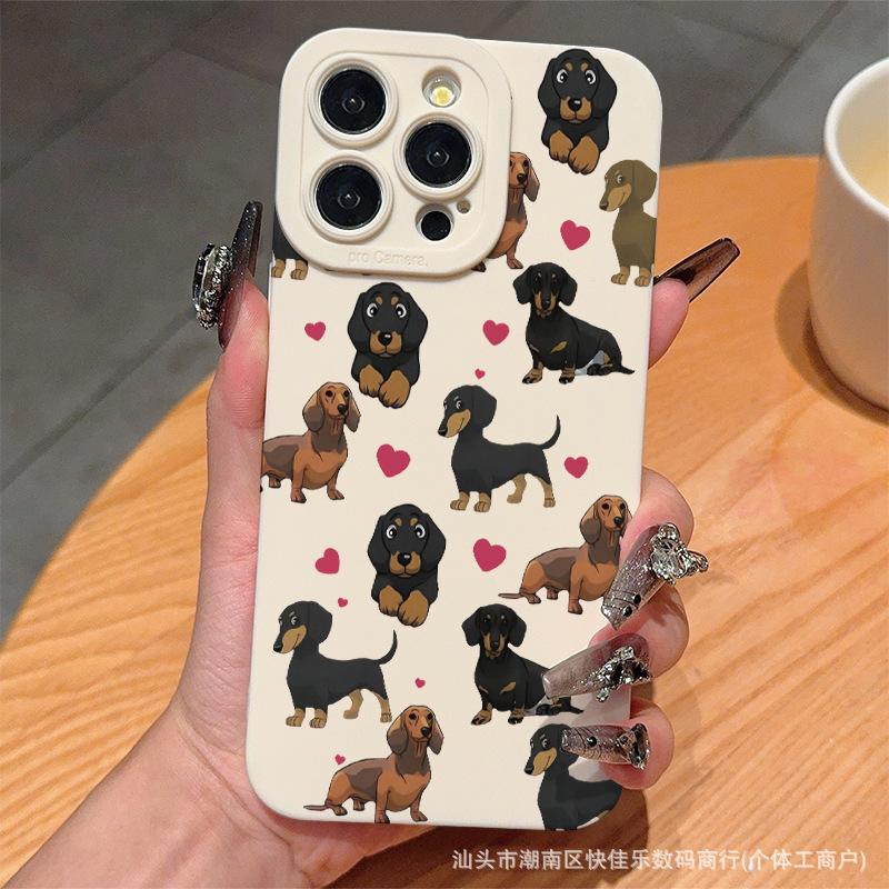 Cute Dachshund fits iPhone 16 Pro/17 phone cases, iPhone 15 protective cases, 14 Pro/13/12/11