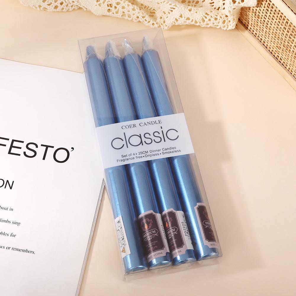 Galvanisierte Europäische Farbe Lange Stabkerze Heim Geruchlose Kerzenlicht-Dinner Kerzenständer Stab Wachs