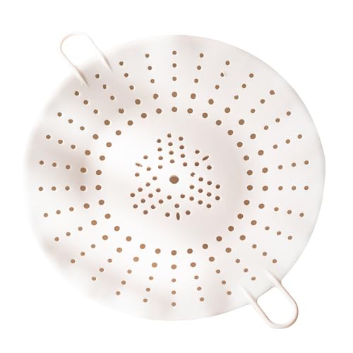 

Kitchen Silicone Steaming Stand, Fits Steamers, Steaming Pots, Baking Pans, and Steam Plates from 15 to 25cm, for Steamed Dishes (Ivory)