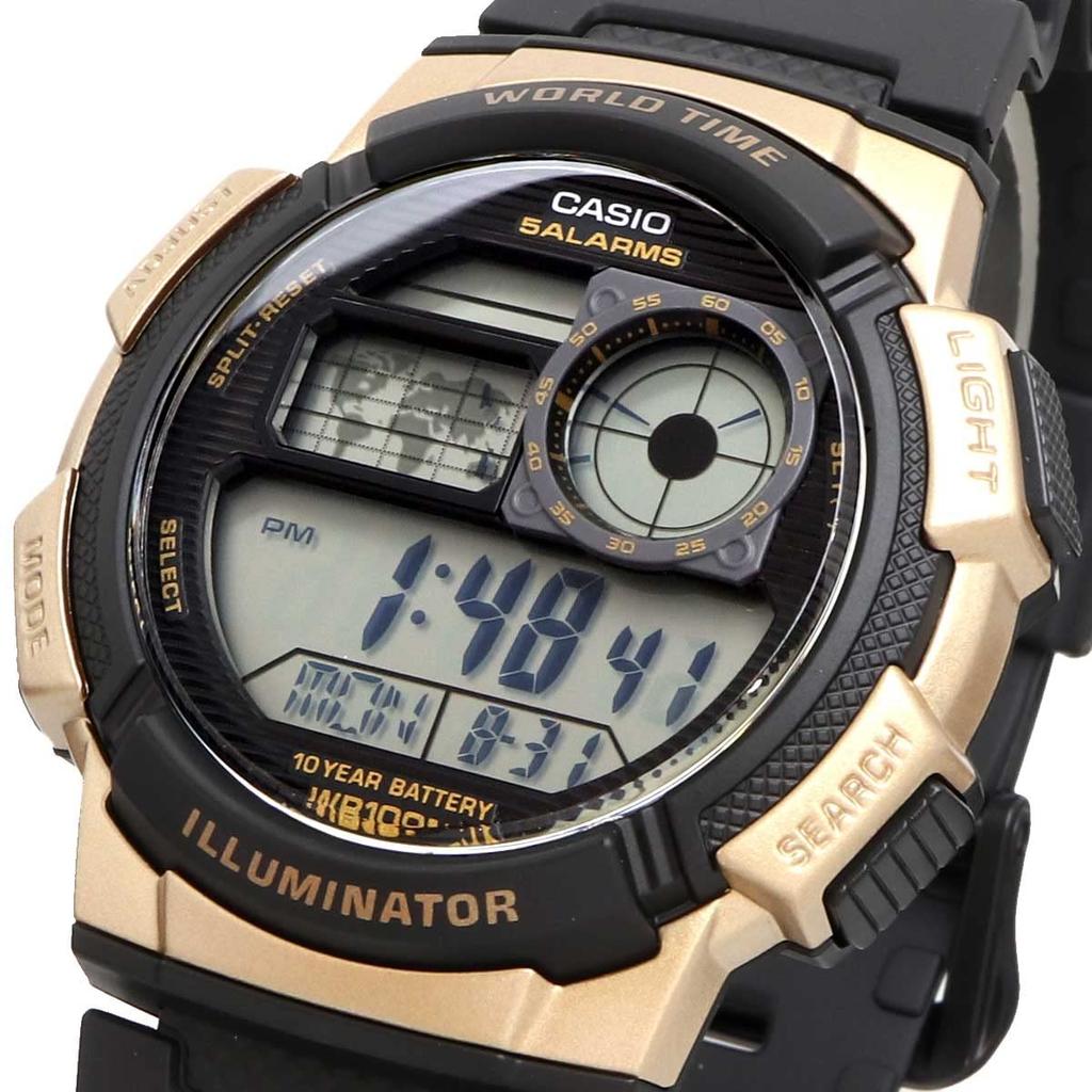 CASIO World Time Digital Watch Black Men's AE-1000W-1A3V