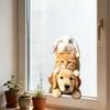 Stacking Pet Static Window Cling, Dog Cat Rabbit Decorative Glass Sticker, No Adhesive Removable Animal Window Sticker for Home
