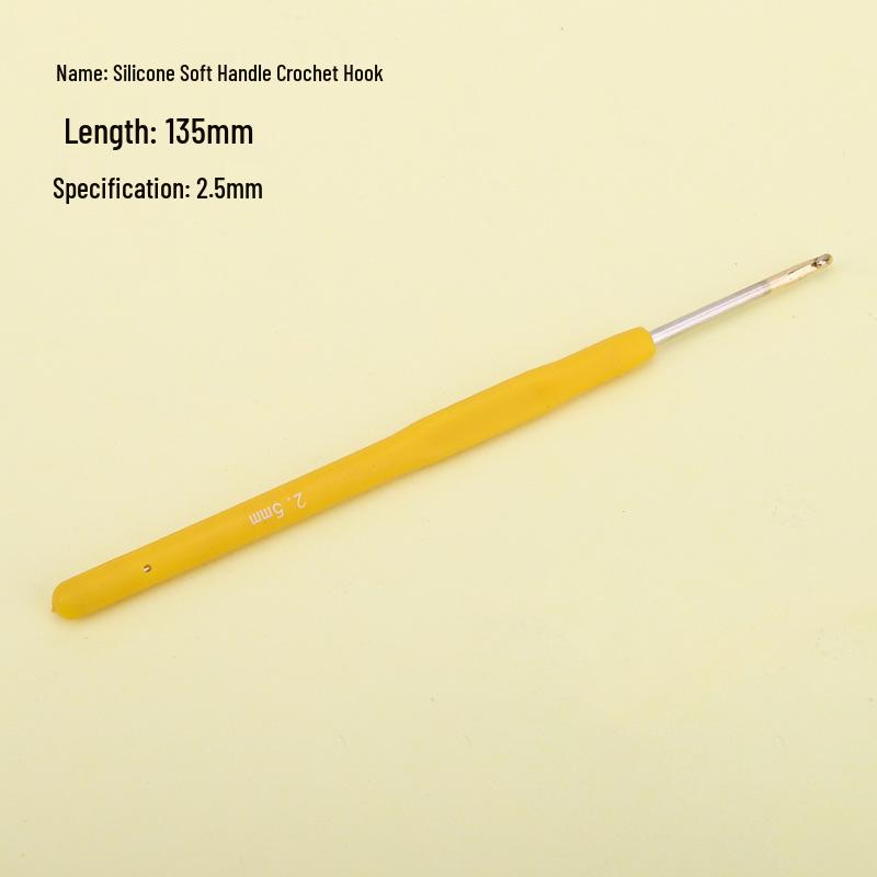 Candy-colored Crochet Hook with Gold-Plated Head - Soft Handle for DIY Sweaters, Shoes, and Hats