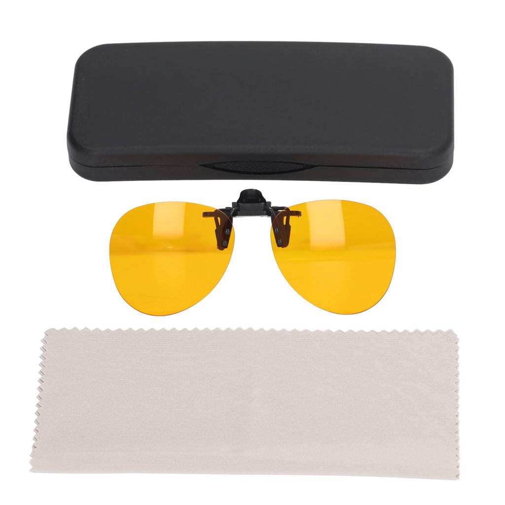 Clip On Glasses UV Protection Blue Light Blocking Rimless Glasses 180 Degree Vertical Flip Orange
