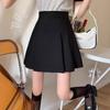 Korean High-Waist Slimming Black Pleated A-line Mini Skirt - Women's Summer Design