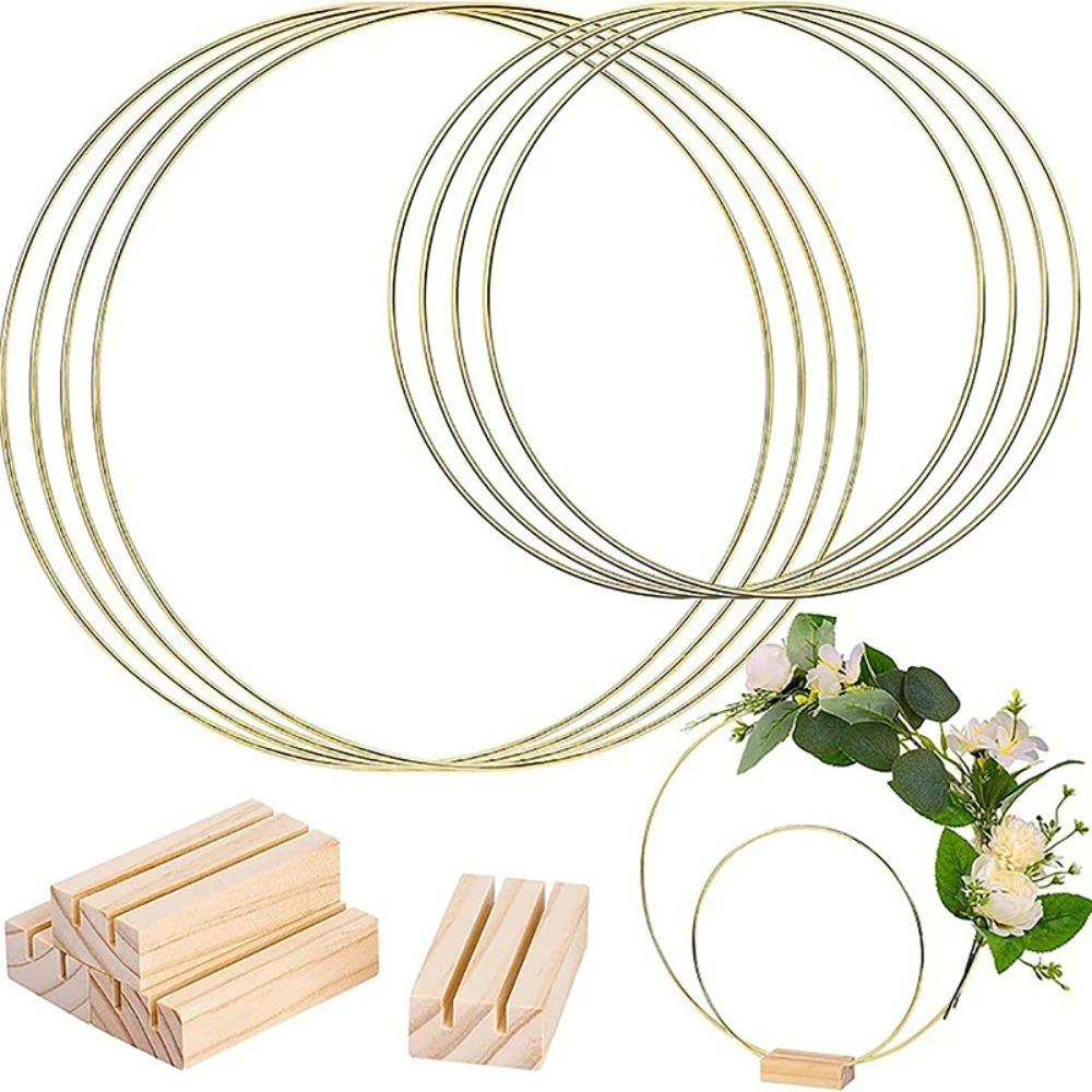 Vintage Gold Metal Flowers Hoops 10-50cm Garland Rings Party Supplies Round Rings  Christmas Decor