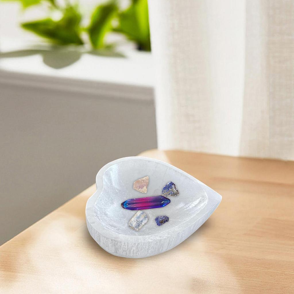 Selenite Crystal Bowl Home Decoration Housewarming Gift Centerpiece Table Decoration Modern Crafts Ornament Heart Shape Decor