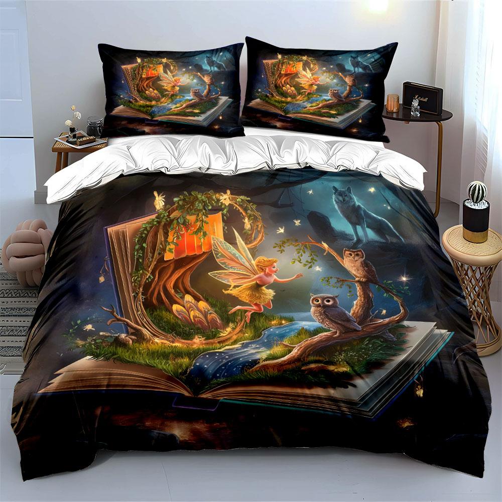 Fairy Tale Fantasy Decor Set Multiple Sizes Kid'S And Adults' Bedroom Exquisite 3Pc Bedding Set, Gift