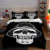Skull Wearing Hat. Bedding Duvet Cover Sets Duvet Covers Pillowcases Gifts (1 * Duvet Cover 2 * Pillowcases, Without Duvet Insert)