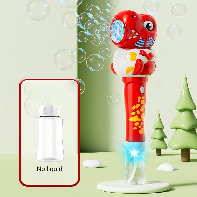 6 Hole New Dinosaur Bubble Gun Handheld Fully Automatic Bubble Machine Without Battery And Bubble Water For Kids Christmas Gift