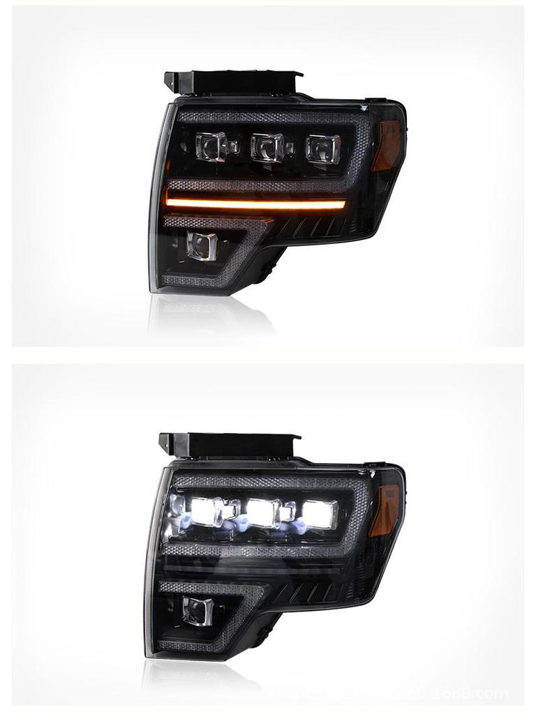 Ford Raptor F150 Headlight Assembly (08-14): LED DRL & Sequential Turn Signal Lens