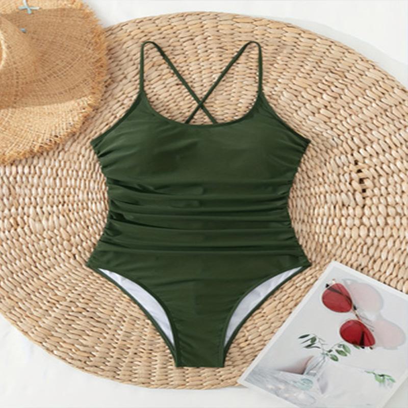 TS JYL-SW247 Lace-Up Backless Bikini, Tummy Control Beach Swimwear For Women XL