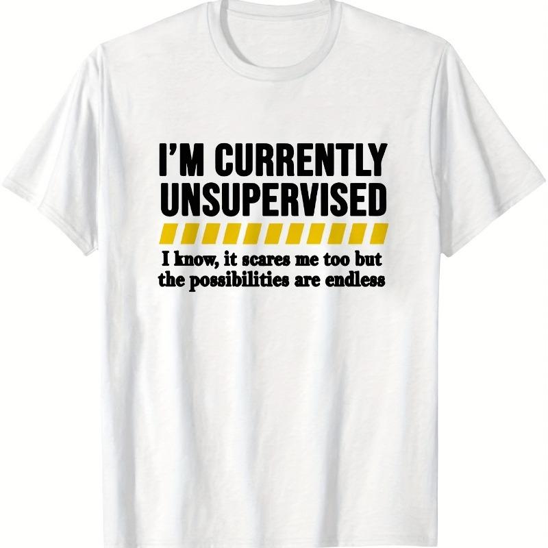 

Humor Text Print T-Shirt Breathable Cool, Comfortable Wear,Daily Casua XXL белый