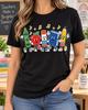 Back to School Shirt, Dancing Supplies Tee, Cute Teacher Gift, Pencil Crayon Apple Book Design, Elementary Classroom Top, First Day Clothing