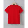 Girls Q-Style Flower Heart Print Crewneck Short Sleeve Tee, Sweet Ins Casual Basic Top