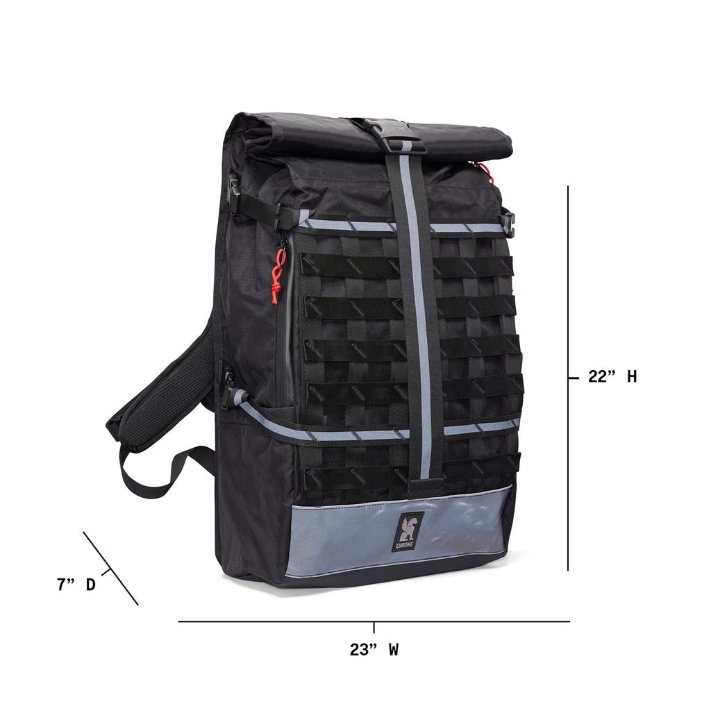 Chrome BARRAGE 34L PACK Backpack (Current Model) BXRFBLACK XRF Black Reflective 34L Fully Waterproof