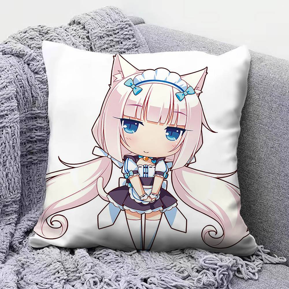 Nekopara Chibi Vanilla Chocola Anime Game Home Sofa Cushion Covers and Aecorative Custom Pillow Covers