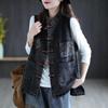 Gilet di Jeans Vintage da Donna Vestibilità Ampia Ricamo Abbottonatura Frontale Capispalla Casual