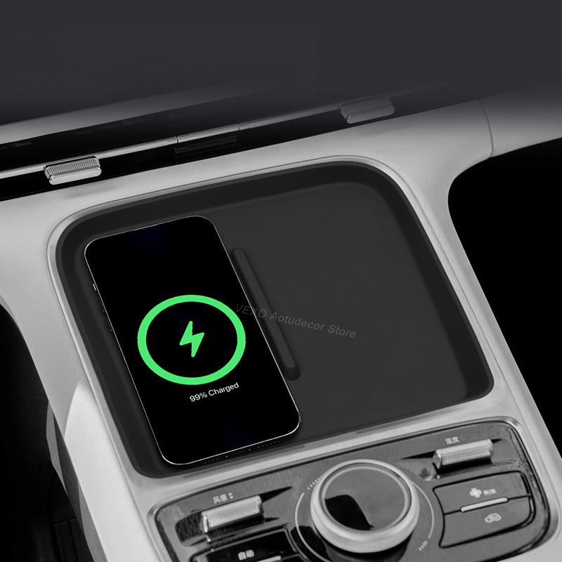 For Geely Galaxy Starship 7 EM-i Silicone Wireless Charging Anti-slip Pad Center Console Protector Mat Car Interior Modification