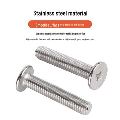304 Stainless Steel Phillips Flat Head Screw M5 M6 M8mm - Large & Thin Head Computer Machine Screw