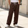 Men's Color Casual Wide Leg Sweatpants with Elastic Waist, Loose Fit Straight Pants for Daily Wear