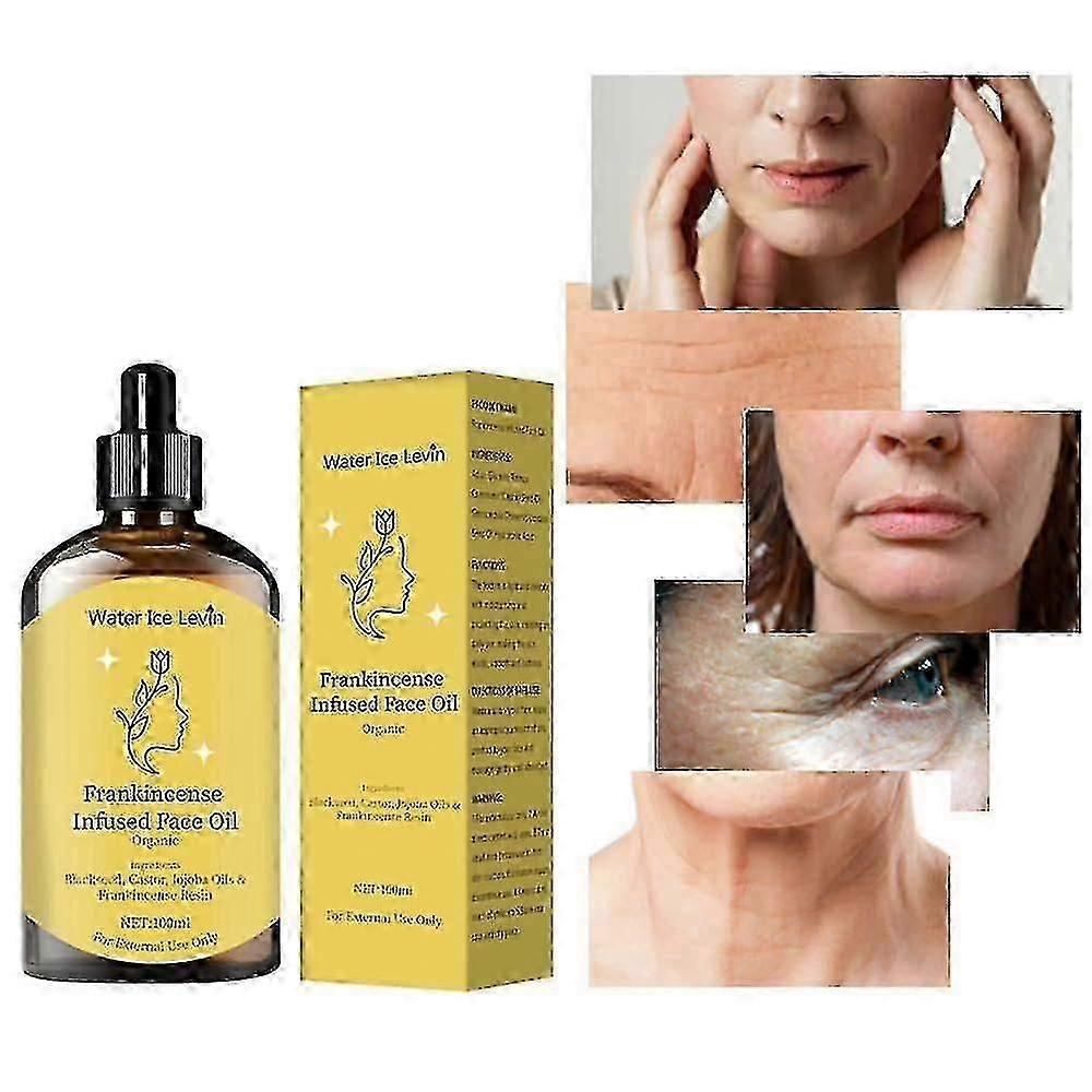 Frankincense Resin Facial Oil with Castor & Jojoba Oils, Anti-Wrinkle Moisturizer Cold Pressed Serum, Natural Skincare Hydrates & Nourishes Skin