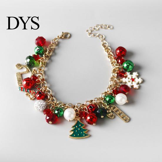 Lässiges tägliches Winter Schmuckstück Weihnachten Charm Armband für Frauen, Weihnachtsmann Schneemann Glocke Handschuh Festlicher Schneeflocken Armreif Baum Anhänger Armband,