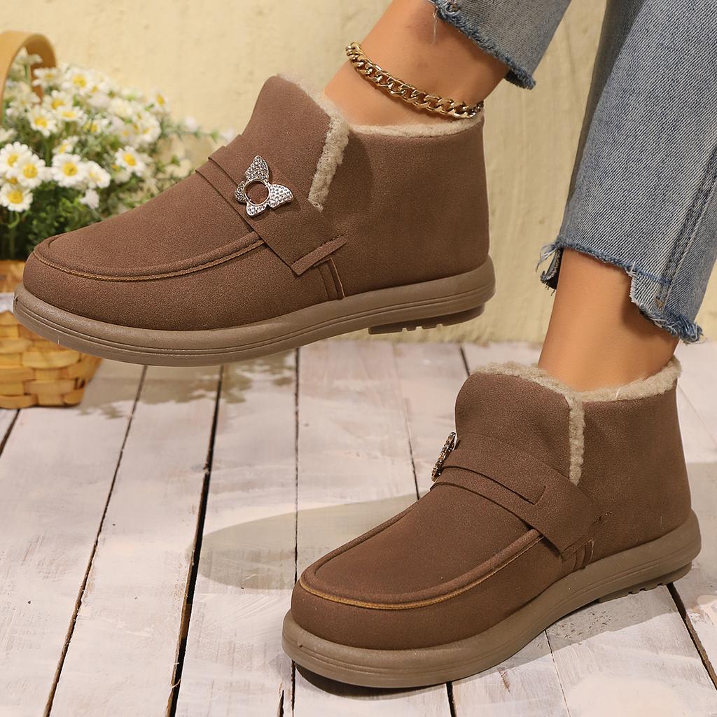 Warm Mom Winter Plush Thick Bean Shoes Soft Bottom Anti Slip Cotton Boots Versatile Cotton Shoes for Women