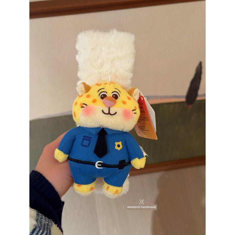 Genuine Crazy Animal City Leopard Police Officer Plush Doll Original Car Safety Belt Shoulder Pad New Car Gift for Girls Q Version Leopard Officer Shoulder Pads