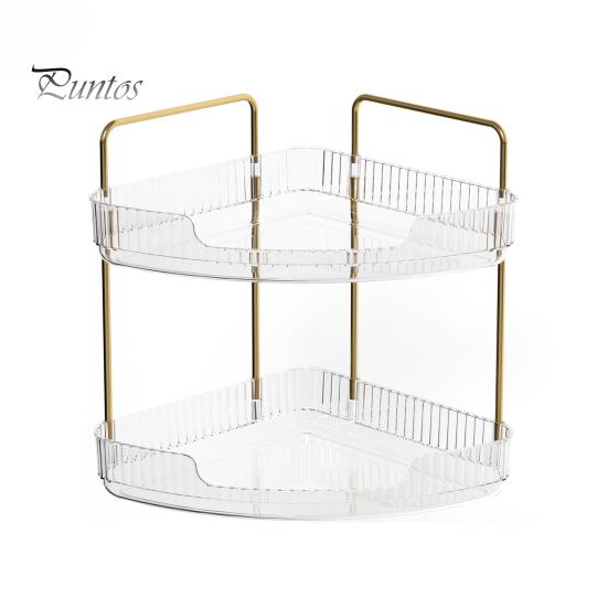Corner Bathroom Counter Organizer Storage Rack Easy Assembly Large Capacity 3 Tier Bathroom Perfume Organizer Countertop Makeup Holder
