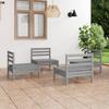 Day and Night - Day and Night Garden Furniture Set 4 Pieces Solid Gray Pine Wood