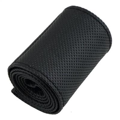 DIY Faux Leather Car Auto Steering Wheel Cover Decor With Needles Thread Black