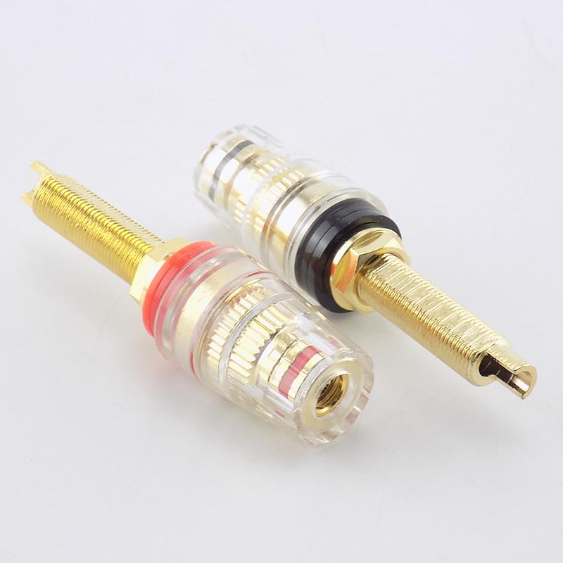 4MM 1pair Red+black Banana Plug Socket Jack Connector Thread Medium Amplifier Speaker Terminal Binding Post Audio